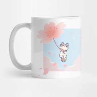 Floating Springtime Cat Mug